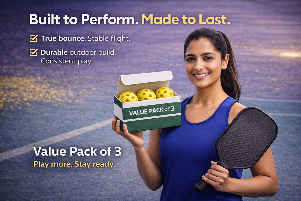 Premium Outdoor Pickleballs - 3 Pack